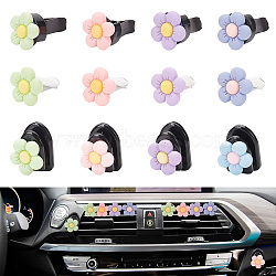 BENECREAT Auto Car Air Vent Perfume Clip, Cute Automotive Interior Trim, with with Plastic Clip & Aromatherapy Tablets, Flower, Mixed Color(AJEW-BC0002-24)