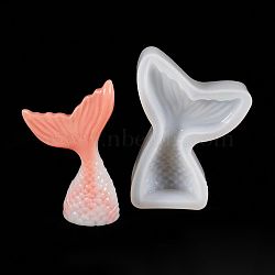 Silicone Molds, Resin Casting Molds, For UV Resin, Epoxy Resin Jewelry Making, Mermaid Tail, White, 91x62x15mm, Inner size: 81x52mm(X-DIY-F023-12-B)