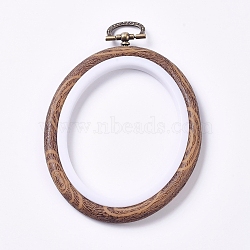 Plastic Cross Stitch Embroidery Hoops, Imitation Wood, Sewing Tools Accessory, Oval, BurlyWood, 129.5x92x8.5mm, Hole: 8.5x17.5mm(FIND-WH0052-12)