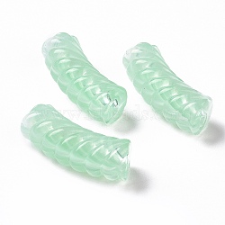 Two Tone Opaque Acrylic Beads, Curved Tube, Aquamarine, 35x14x11.5mm, Hole: 3.2mm, about 152pcs/500g(OACR-A016-06F)