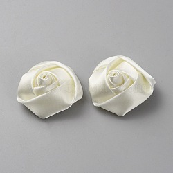 Silk Ribbon Flower, Hair Accessories, Light Yellow, 42~44x27mm(AJEW-WH0528-68)