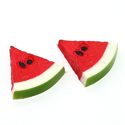 Silicone Cabochons, Imitation Food, Watermelon Slice Shape, Red, 51x50~51.5x11mm(SIL-WH0002-26)