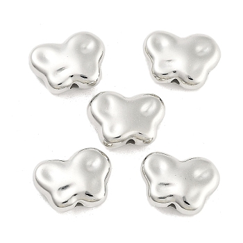 CCB Plastic Beads, Butterfly, Platinum, 10x13x4mm, Hole: 1.4mm, about 1250pcs/500g