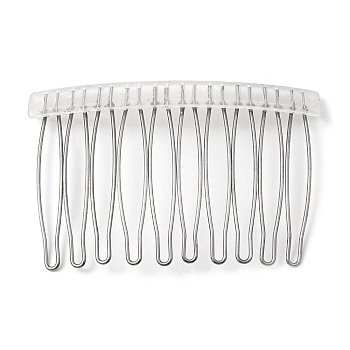 304 Stainless Steel & Plastic Hair Comb Findings, Stainless Steel Color, 44x67x4mm