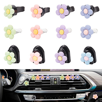 BENECREAT Auto Car Air Vent Perfume Clip, Cute Automotive Interior Trim, with with Plastic Clip & Aromatherapy Tablets, Flower, Mixed Color