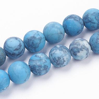 6mm Blue Round Beads