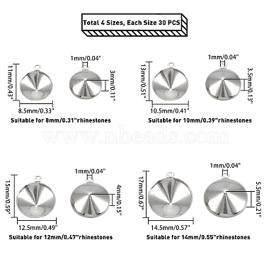 304 Stainless Steel Pendant Rhinestone Settings(STAS-UN0010-26)-5