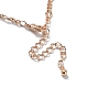 Glass Teardrop Lariat Necklaces with Brass Figaro Chains(NJEW-A015-14KCG)-3