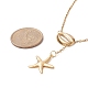 304 Stainless Steel Shell with Star Pendant Lariat Necklace for Women(NJEW-JN04208-01)-4