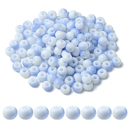 6/0 Opaque Glass Seed Beads, Round Hole, Rondelle, Light Steel Blue, 4~4.5x3~4mm, Hole: 0.8~1.5mm, 10g/box(SEED-YW0002-13E)