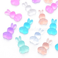 Transparent Resin Cabochons, Rabbit, Mixed Color, 19x10x5mm(CRES-Q216-014)