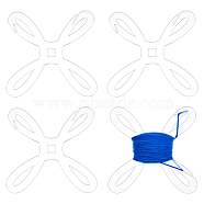Flower Shape Acrylic Floss Bobbin, Sewing Thread Winding Board, for Cross Stitch Cotton Thread Storage, Clear, 150x150x3mm(AJEW-WH0029-71A)