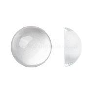 Transparent Half Round Glass Cabochons, Clear, 14~15x7~8mm(GGLA-R027-14mm)