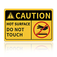 UV Protected & Waterproof Aluminum Warning Signs, CAUTION HOT SURFACE DO NOT TOUCH, Yellow, 200x300x9mm(AJEW-WH0111-K09)