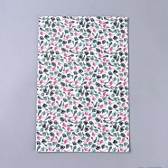 PU Leather Fabric, Garment Accessories, for DIY Crafts, Flamingo and Monstera Leaf Pattern, Colorful, 30x20x0.1cm(AJEW-WH0148-15I)
