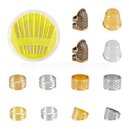 Metal Sewing Thimbles, with Iron Sewing Needles, for Craft Accessories DIY Sewing Tools, Mixed Color(TOOL-NB0001-47)