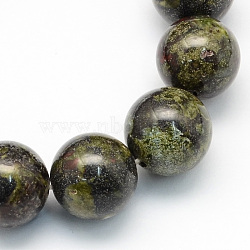 Round Natural Dragon Blood Jasper Beads Strands, 6~7mm, Hole: 1mm, about 60pcs/strand, 15.1 inch(X-G-S173-6mm)