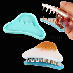 Claw Hair Clip Cabochon Silicone Molds, Resin Casting Molds, For UV Resin, Epoxy Resin Jewelry Making, Cloud, Aquamarine, 44x67x6mm(DIY-C052-03)