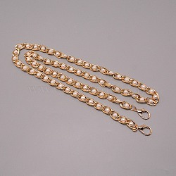 Aluminum Chain Bag Strap, with Resin Pearl & Aluminum Clasps, for Bag Replacement Accessories, Light Gold, 111x1.2x0.8cm(DIY-TAC0020-13LG-03)