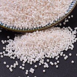 MIYUKI Delica Beads, Cylinder, Japanese Seed Beads, 11/0, (DB1530) Opaque Bisque White Ceylon, 1.3x1.6mm, Hole: 0.8mm, about 2000pcs/10g(X-SEED-J020-DB1530)