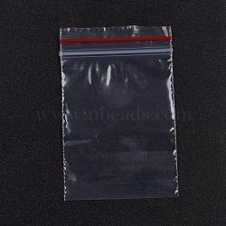 Plastic Zip Lock Bags, Resealable Packaging Bags, Top Seal, Self Seal Bag, Rectangle, Red, 6x4cm, Unilateral Thickness: 1.8 Mil(0.045mm), 100pcs/bag(OPP-G001-D-4x6cm)