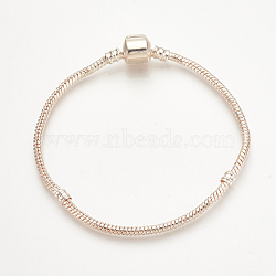 Brass European Style Bracelet Making, with Brass Clasps, Rose Gold, 8-1/4 inch(210mm), 3mm(PPJ-Q001-01H)