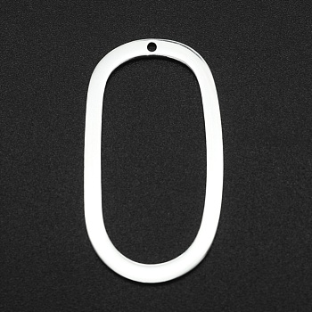 201 Stainless Steel Open Back Bezel Pendants, For DIY UV Resin, Epoxy Resin, Pressed Flower Jewelry, Oval, Laser Cut, Stainless Steel Color, 34.5x19x1mm, Hole: 1.2mm
