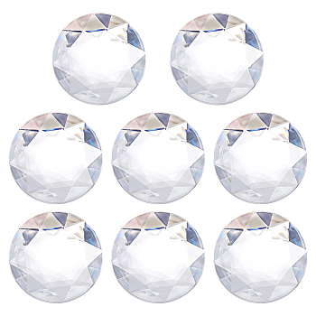 10Pcs Self-Adhesive Acrylic Rhinestone Stickers, for DIY Decoration and Crafts, Faceted, Half Round, Clear, 51.5x7.5mm