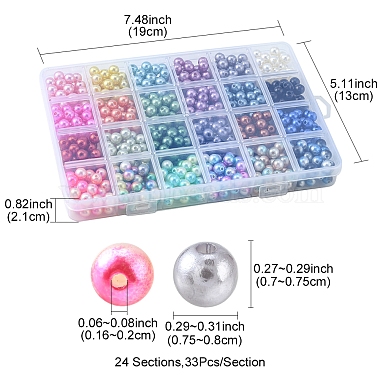 792Pcs 24 Style ABS Plastic & Acrylic Imitation Pearl Beads(OACR-YW0001-29)-4