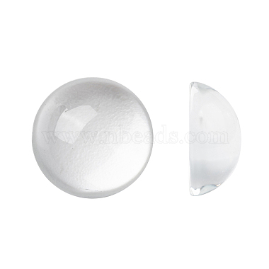 14mm Clear Half Round Glass Cabochons