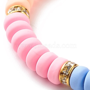 Handmade Polymer Clay Beads Stretch Bracelet for Kid(BJEW-JB06870)-8