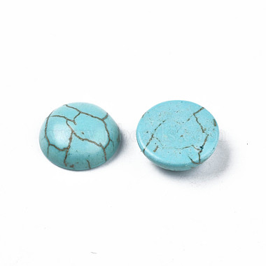 Craft Findings Dyed Synthetic Turquoise Gemstone Flat Back Dome Cabochons(TURQ-S266-10mm-01)-3