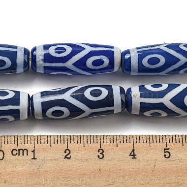 Blue Tibetan Style dZi Beads Strands(TDZI-NH0001-B10-01)-5