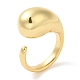 Rack Plating Brass Teardrop Open Cuff Ring for Women(RJEW-A016-03G)-3