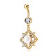 Brass Cubic Zirconia and Pearl Navel Ring(AJEW-EE0004-05)-5