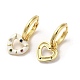 Heart Real 18K Gold Plated Brass Dangle Hoop Earrings(EJEW-L268-038G-05)-2