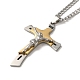 Halsketten mit Kreuz- und Jesusanhänger(NJEW-C043-02G)-1