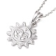 304 Stainless Steel Smiling Face Sun Pendant Necklace for Women(STAS-E154-12P)-1