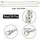 20pcs 304 ensemble de colliers en chaîne torsadée en acier inoxydable(STAS-SC0006-22P)-2
