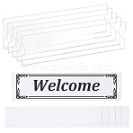 Self Adhesive Acrylic Wall Sign Holder Frame, Rectangle, Clear, 202x50x4mm(FIND-WH0435-08)