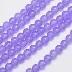 Natural & Dyed Malaysia Jade Bead Strands, Round, Medium Purple, 6mm, Hole: 0.8mm, about 64pcs/strand, 15 inch(G-A146-6mm-A19)