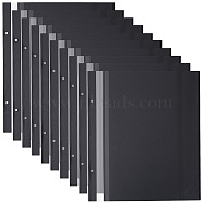 PVC Adhesive Refills Inner Pages, for 2 Ring Binder Photo Albums, with Lamination, Rectangle, Black, 268x315x0.5mm, Hole: 6mm(FIND-WH0014-77B-02)