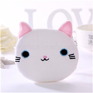 Cute Cat Velvet Zipper Wallets with Tag Chain, Coin Purses, Change Purse for Women & Girls, White, 12.5x11.5cm(ANIM-PW0002-26A)
