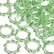 Transparent Acrylic Finger Rings, Sun, Lime Green, US Size 8(18.1mm)(RJEW-T010-04D)