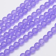 Natural & Dyed Malaysia Jade Bead Strands, Round, Medium Purple, 6mm, Hole: 0.8mm, about 64pcs/strand, 15 inch(G-A146-6mm-A19)