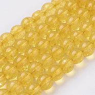 Synthetic Citrine Beads Strands, Round, Dyed & Heated, 10mm, Hole: 1mm, about 39pcs/strand, 15.5 inch(G-C076-10mm-6A)