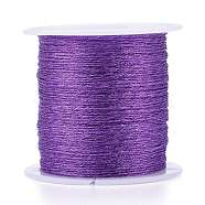 Polyester Braided Metallic Thread, for DIY Braided Bracelets Making and Embroidery, Purple, 0.4mm, 6-Ply, about 54.68 yards(50m)/roll(OCOR-I007-B-12)