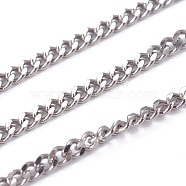 304 Stainless Steel Curb Chains, Soldered, with Spool, Stainless Steel Color, 2.4x1.9x0.9mm, about 65.61 Feet(20m)/roll(STAS-I107-15P)