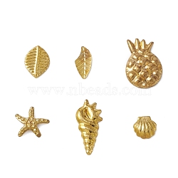 Metal Nail Art Rivets, DIY Manicure Decorations, Mixed Shapes, Golden, 4.5~8x3.5x0.3~0.8mm(MRMJ-WH0079-40)