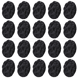 SUNNYCLUE 20Pcs Spray Painted Alloy Pendants, Oval, Black, 33.5x23x5mm, Hole: 1.2mm(FIND-SC0003-54)